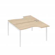 Рабочая станция металлокаркас DUE со столами (2х140) Классика дуб скандинавский / металлокаркас белый А4 Б2 184 ДК