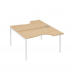Рабочая станция металлокаркас DUE со столами (2х140) Классика натуральный дуб / металлокаркас белый А4 Б2 184 НД