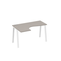 Стол эргономичный "Классика" на металлокаркасе TRE левый мокко премиум / металлокаркас белый А4 Б3 033 МП
