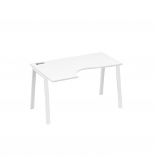 Стол левый "Классика" на металлокаркасе TRE эргономичный белый премиум / металлокаркас белый А4 Б3 043 БП