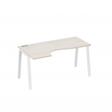 Стол эргономичный левый "Классика" на металлокаркасе TRE дуб / металлокаркас белый А4 Б3 045 ДШ