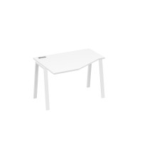 Стол на металлокаркасе TRE эргономичный левый "Техно" белый премиум / металлокаркас белый А4 Б3 051 БП