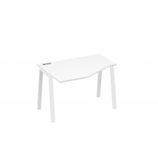 Стол на металлокаркасе TRE эргономичный левый "Техно" белый премиум / металлокаркас белый А4 Б3 051 БП