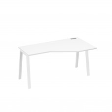 Стол правый "Техно" на каркасе TRE эргономичный белый премиум / металлокаркас белый А4 Б3 056 БП