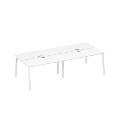 Станция рабочая на опорах TRE (4х140) белый премиум / металлокаркас белый А4 Б3 171-2 БП