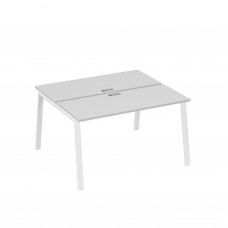 Станция 2х140 с опорами TRE офисная серый / металлокаркас белый А4 Б3 171 СЕ