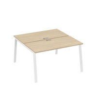 Рабочая станция на металлокаркасе TRE (2х140) дуб скандинавский / металлокаркас белый А4 Б3 174 ДК