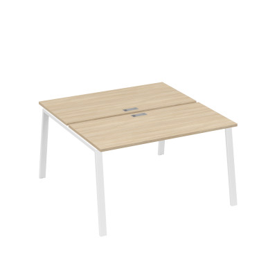 Рабочая станция на металлокаркасе TRE (2х140) дуб скандинавский / металлокаркас белый А4 Б3 174 ДК