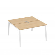 Рабочая станция на металлокаркасе TRE (2х140) натуральный дуб / металлокаркас белый А4 Б3 174 НД