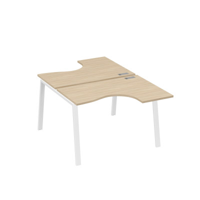 Рабочая станция каркас TRE столы Классика (2х120) дуб скандинавский / металлокаркас белый А4 Б3 180 ДК