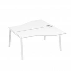 Рабочая станция каркас TRE столы (2х160) эргономичные Техно белый премиум / металлокаркас белый А4 Б3 188 БП