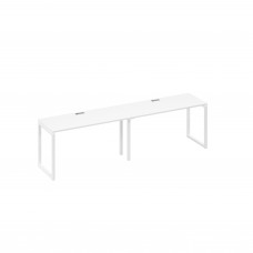 Рабочая станция на металлокаркасе QUATTRO (2х140) белый премиум / металлокаркас белый А4 Б4 004-2 БП
