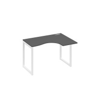 Стол 120 эргономичный правый Классика каркас QUATTRO антрацит премиум / металлокаркас белый А4 Б4 032 АР