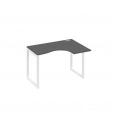 Стол 120 эргономичный правый Классика каркас QUATTRO антрацит премиум / металлокаркас белый А4 Б4 032 АР