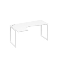 Стол эргономичный "Классика" на металлокаркасе QUATTRO левый белый премиум / металлокаркас белый А4 Б4 035 БП