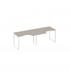 Рабочая станция столы Классика каркас QUATTRO (2х120) мокко премиум / металлокаркас белый А4 Б4 041-2 МП