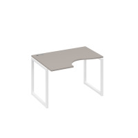Стол "Классика" эргономичный на металлокаркасе QUATTRO левый мокко премиум / металлокаркас белый А4 Б4 041 МП