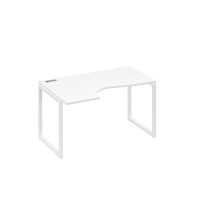 Стол "Классика" левый на металлокаркасе QUATTRO эргономичный белый премиум / металлокаркас белый А4 Б4 043 БП