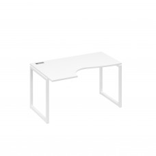 Стол "Классика" левый на металлокаркасе QUATTRO эргономичный белый премиум / металлокаркас белый А4 Б4 043 БП