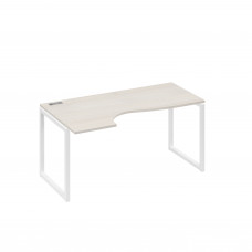 Стол эргономичный левый "Классика" на металлокаркасе QUATTRO дуб / металлокаркас белый А4 Б4 045 ДШ
