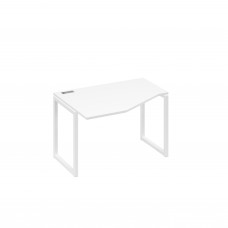 Стол "Техно" на металлокаркасе QUATTRO эргономичный левый белый премиум / металлокаркас белый А4 Б4 051 БП