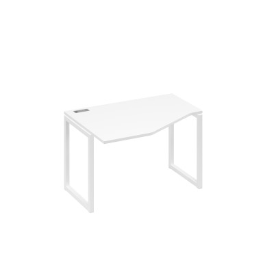 Стол "Техно" на металлокаркасе QUATTRO эргономичный левый белый премиум / металлокаркас белый А4 Б4 051 БП