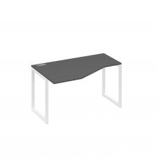 Стол левый "Техно" эргономичный на металлокаркасе QUATTRO антрацит премиум / металлокаркас белый А4 Б4 053 АР