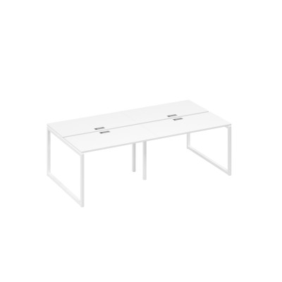 Станция 4х120 рабочая на металлокаркасе QUATTRO белый премиум / металлокаркас белый А4 Б4 170-2 БП