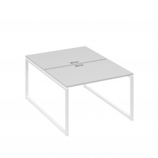 Станция офисная (2х120) на металлокаркасе QUATTRO серый / металлокаркас белый А4 Б4 176 СЕ