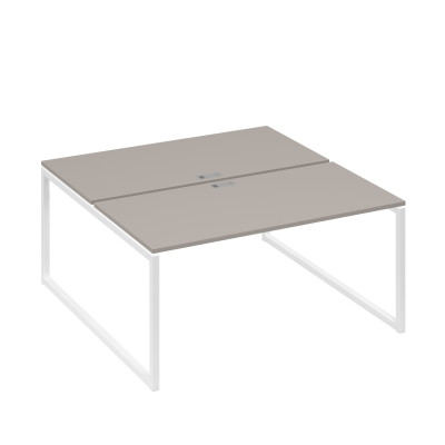 Станция (2х160) рабочая на каркасе QUATTRO мокко премиум / металлокаркас белый А4 Б4 178 МП