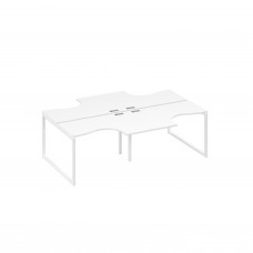 Рабочая станция (4х120) опоры QUATTRO столы Классика белый премиум / металлокаркас белый А4 Б4 180-2 БП