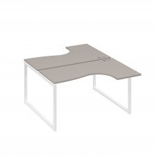 Рабочая станция каркас QUATTRO столы Классика (2х140) мокко премиум / металлокаркас белый А4 Б4 181 МП