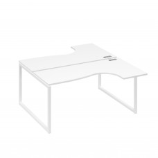 Рабочая станция QUATTRO (2х160) столы Классика эргономичные белый премиум / металлокаркас белый А4 Б4 182 БП