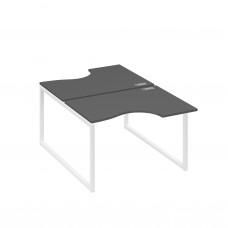 Рабочая станция столы Классика QUATTRO (2х120) антрацит премиум / металлокаркас белый А4 Б4 183 АР
