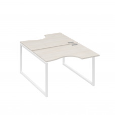 Рабочая станция столы Классика QUATTRO (2х120) дуб / металлокаркас белый А4 Б4 183 ДШ