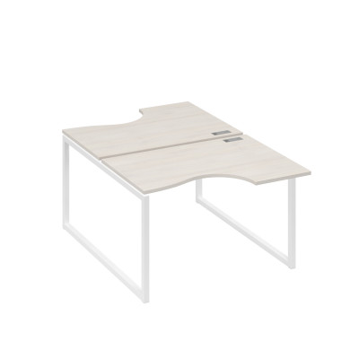 Рабочая станция столы Классика QUATTRO (2х120) дуб / металлокаркас белый А4 Б4 183 ДШ