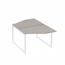 Станция каркас QUATTRO столы (2х120) эргономичные Техно мокко премиум / металлокаркас белый А4 Б4 186 МП