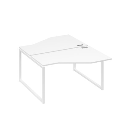 Рабочая станция со столами (2х140) Техно на каркасе QUATTRO белый премиум / металлокаркас белый А4 Б4 187 БП