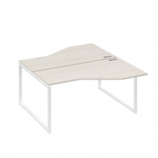 Рабочая станция со столами Техно (2х160) каркас QUATTRO дуб / металлокаркас белый А4 Б4 188 ДШ