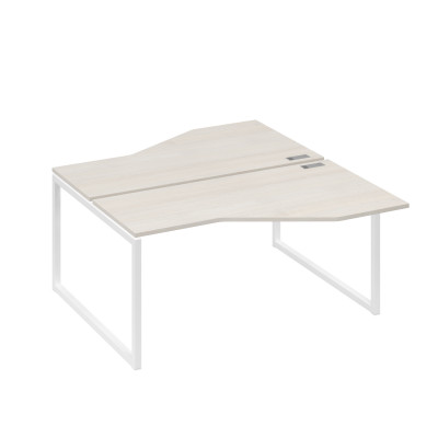 Рабочая станция со столами Техно (2х160) каркас QUATTRO дуб / металлокаркас белый А4 Б4 188 ДШ