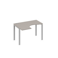 Стол левый эргономичный "Классика" на металлокаркасе UNO мокко премиум / металлокаркас серый А4 С1 031 МП