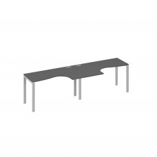Рабочая станция UNO (2х140) со столами Классика антрацит премиум / металлокаркас серый А4 С1 033-2 АР