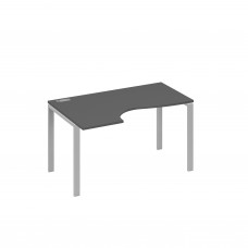 Стол "Классика" левый на металлокаркасе UNO эргономичный антрацит премиум / металлокаркас серый А4 С1 043 АР