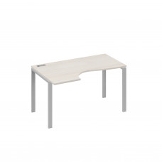 Стол "Классика" левый на металлокаркасе UNO эргономичный дуб / металлокаркас серый А4 С1 043 ДШ