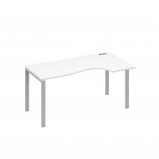 Стол на металлокаркасе UNO "Классика" эргономичный правый белый премиум / металлокаркас серый А4 С1 046 БП