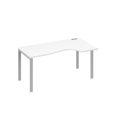 Стол на металлокаркасе UNO "Классика" эргономичный правый белый премиум / металлокаркас серый А4 С1 046 БП