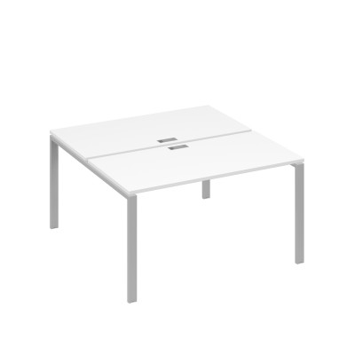 Рабочая станция на металлокаркасе UNO (2х140) белый премиум / металлокаркас серый А4 С1 174 БП