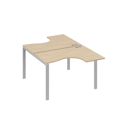 Рабочая станция опоры UNO столы (2х120) Классика дуб скандинавский / металлокаркас серый А4 С1 180 ДК