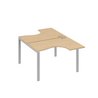Рабочая станция опоры UNO столы (2х120) Классика натуральный дуб / металлокаркас серый А4 С1 180 НД