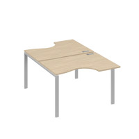 Рабочая станция столы (2х120) эргономичные "Классика" опоры UNO дуб скандинавский / металлокаркас серый А4 С1 183 ДК